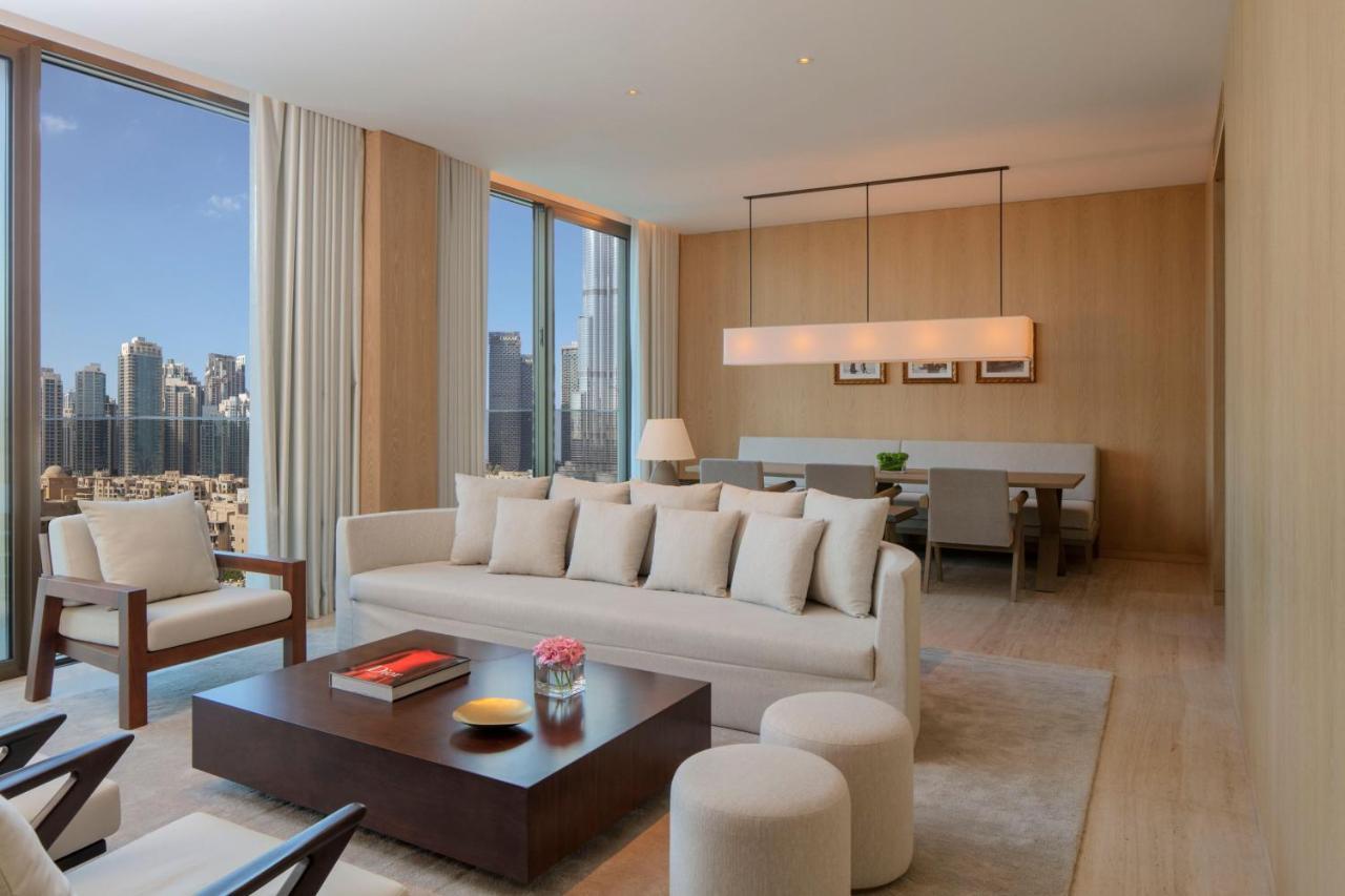 Premier One-Bedroom King Suite Kitchen Balcony Burj Khalifa View